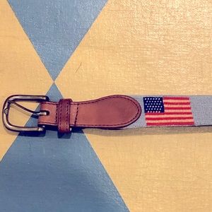 Tucker Blair American flag needlepoint belt